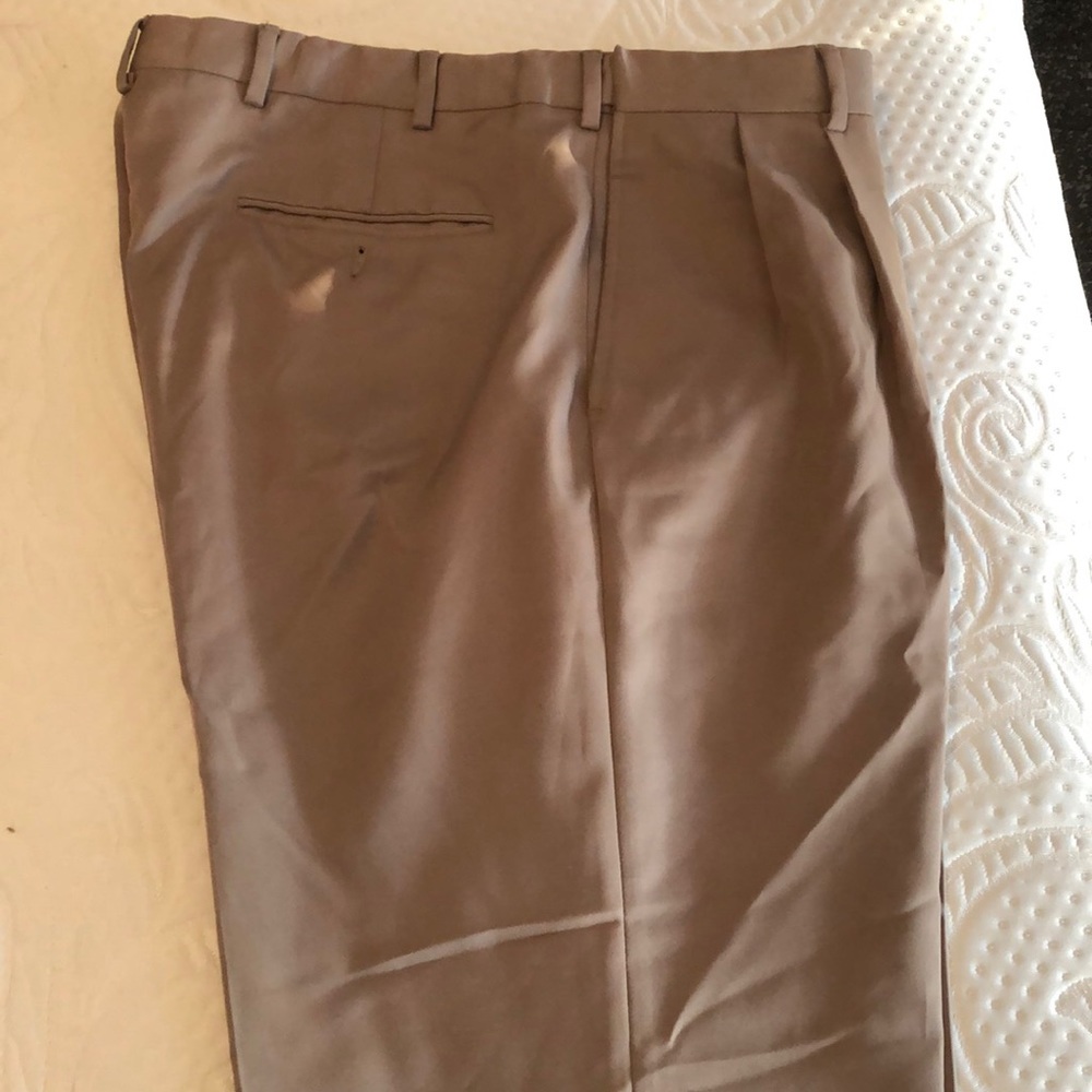 Khaki dress pants. Stain resistant material.
